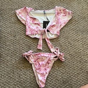 Pink flower bikini from pretty little thing